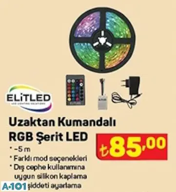 ELİTLED UZAKTAN KUMANDALI RGB ŞERİT LED ELİTLED UZAKTAN KUMANDALI RGB ŞERİT LED